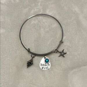 Silver Charm Bracelet with Beach Theme